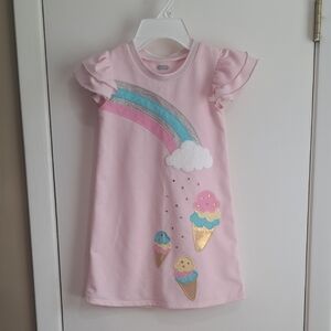 Mud Pie Pink Rainbow & Ice Cream Kids Dress